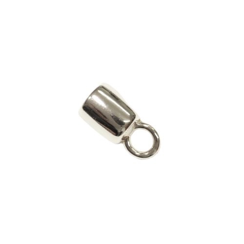 Cylinder Shaped bag sharm, with Ring, Nickel, 8 mm