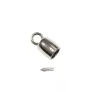 Cylinder Shaped bag sharm, with Ring, Nickel, 8 mm