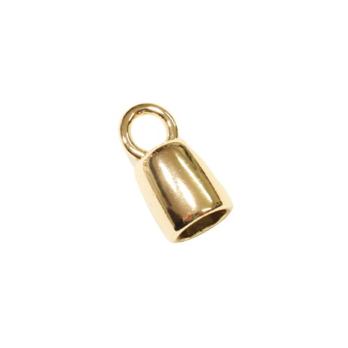 Cylinder Shaped bag sharm, with Ring, Gold, 8 mm