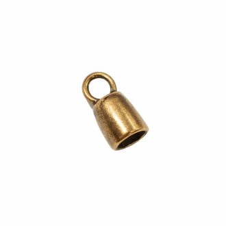 Cylinder Shaped bag sharm, with Ring, brass, 8 mm