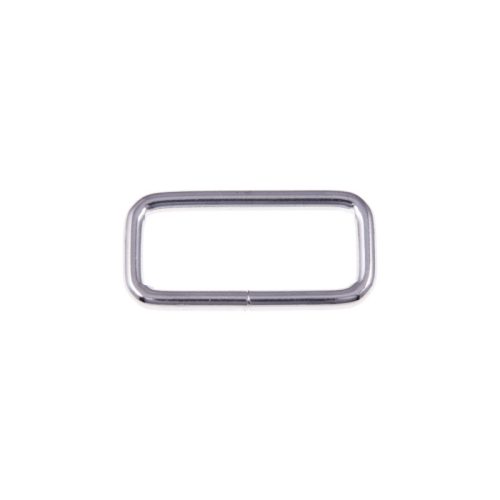 Iron Rectangle Shaped Handbag Strap Holder, Nickel, 40 mm x 20 mm, 4 mm Thickness