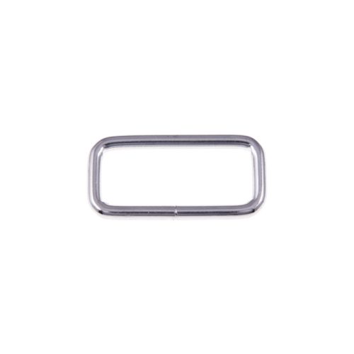 Iron Rectangle Shaped Handbag Strap Holder, Nickel, 40 mm x 15 mm, 4 mm Thickness