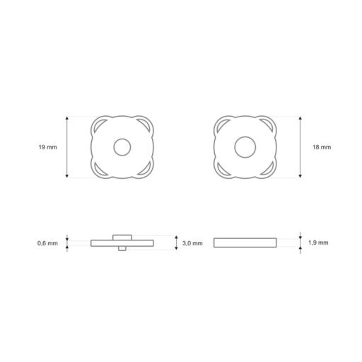 Sew on Magnetic Lock, Nickel, 18 x 2 mm