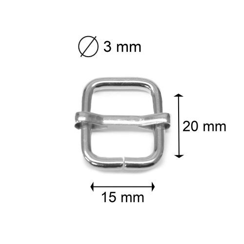 Iron Tri-Glide Slide, Nickel, 15 mm x 15 mm x 3 mm 