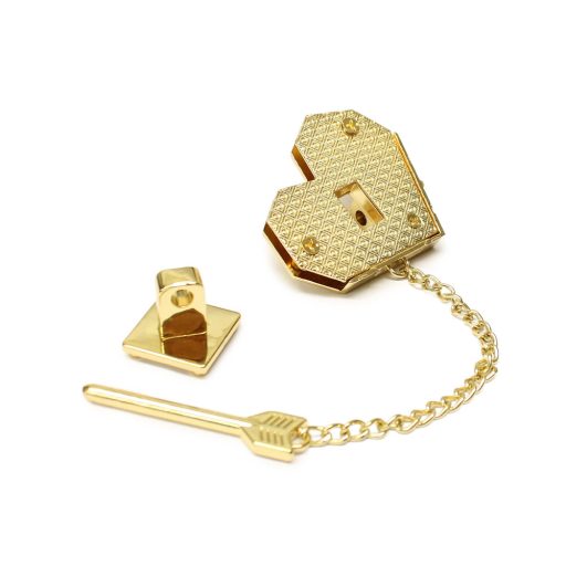 Szív alakú táskazár, arany