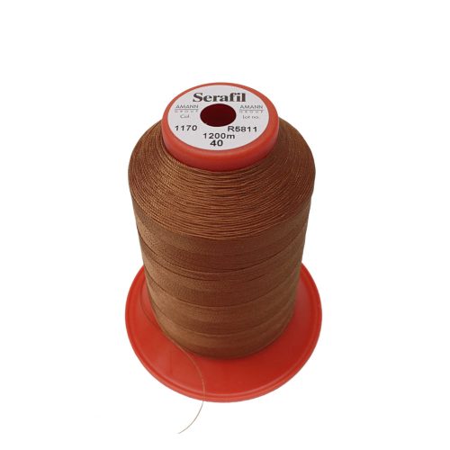 Bag sewing thread, reddish brown, 40, Serafil