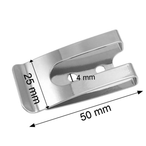 Belt Clip 25 mmx50 mm, Nickel Plated