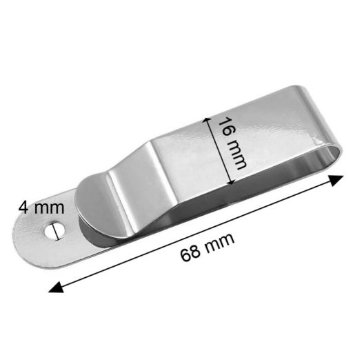 Belt Clip 16 mmx68 mm, Black Nickel Plated