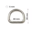 Iron D-ring, 30 mm, Antique