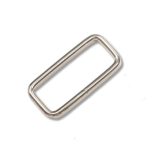 Iron Rectangle Shaped Handbag Strap Holder, Nickel, 40 mm x 20 mm, 4 mm Thickness