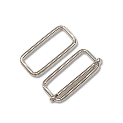 Iron Rectangle Shaped Handbag Strap Holder, Nickel, 40 mm x 20 mm, 4 mm Thickness