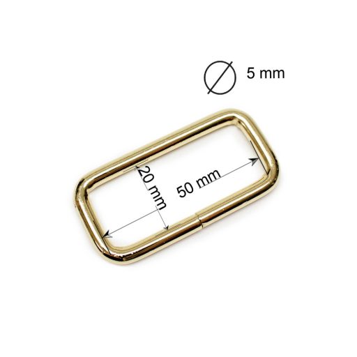 Iron Rectangle Shaped Handle Holder, Gold, 50 mm x 20 mm