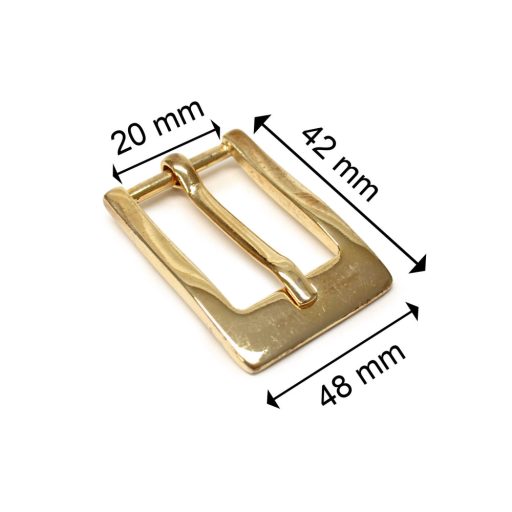 Gold coloured buckle for woman belt, 20 mm wide