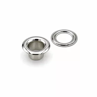 Brass Eyelet with Washer – 6 mm, Shiny Silver