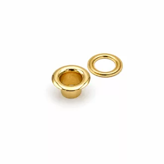 Brass Eyelet with Washer – 6 mm, Shiny Gold