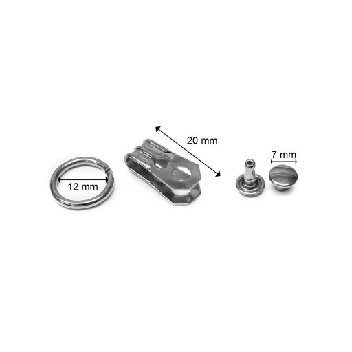 D-Ring With Clip, Nickel