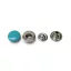 Turquoise Nickel Press Stud, 14 mm