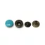 Turquoise Antique Brass Press Stud, 14 mm