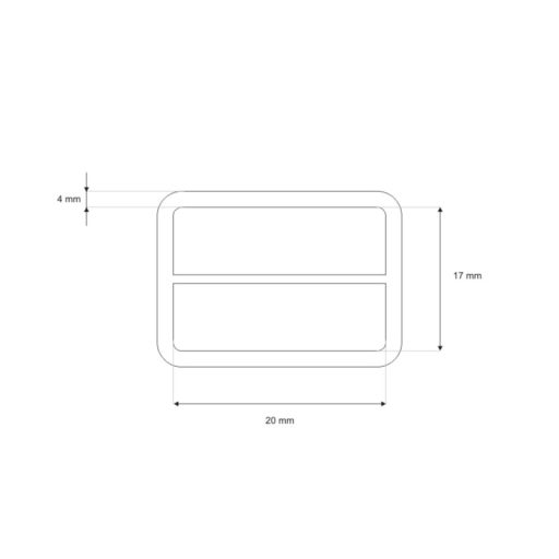 Iron Tri-Glide Slide, Nickel, 20 mm, 4 mm Thickness