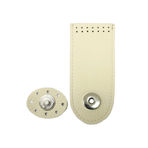 Beige Leather Flap & Adjustable Strap Set 