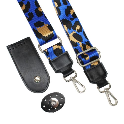 Black Leather Flap & Adjustable Strap Set 