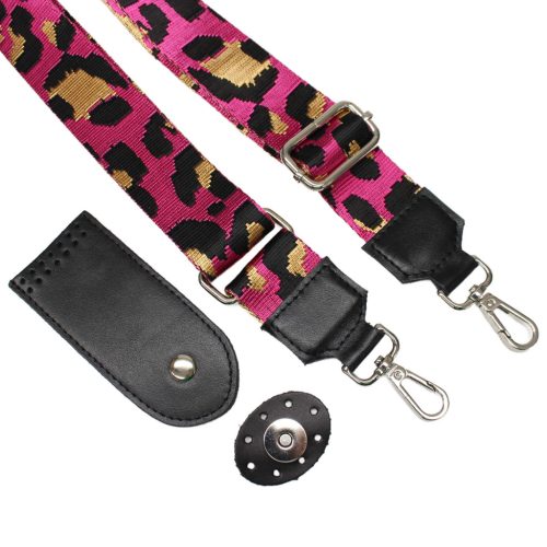 Black Leather Flap & Adjustable Strap Set 