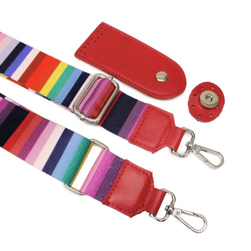 Red Leather Flap & Adjustable Strap Set 