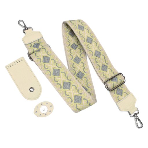 Beige Leather Flap & Adjustable Strap Set 