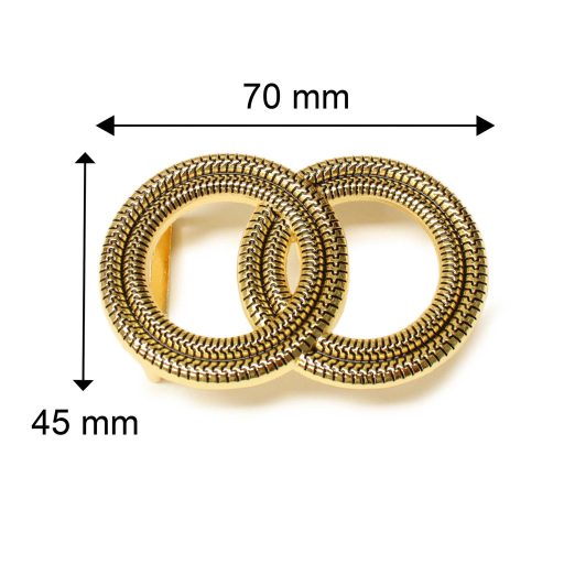 Decorative Women's Belt Buckle with Button Stud Closure