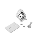 Tuck Lock with Key, Nickel, 42 mm x 28 mm