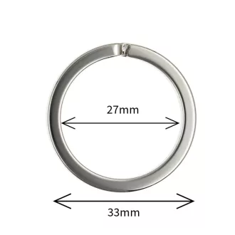 Flat Key Ring, Nickel, 27 mm