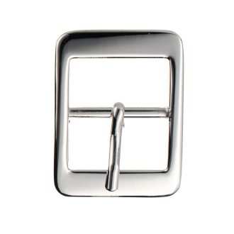 Square Double Buckle, Nickel Finish 25 mm