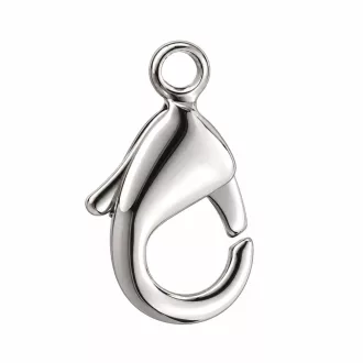 Small Snap Hook for Jewelry – Silver, Nickel-Free, 15 mm