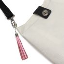 Leather tassel bag charm