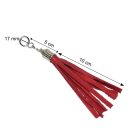 Leather tassel bag charm