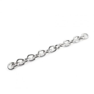 Round Link  Handbag Chain, Nickel, 9 mm x 12 mm