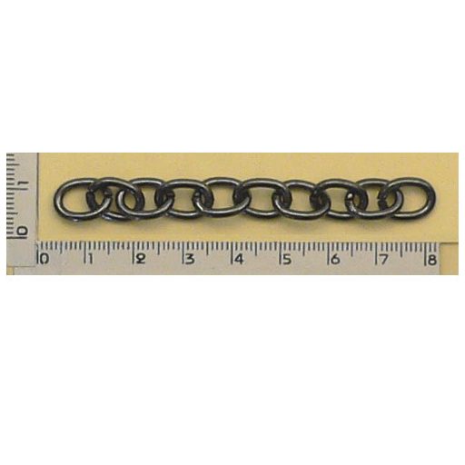 Round Link  Handbag Chain, Nickel, 9 mm x 12 mm