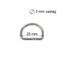 Iron D-ring, 25 mm, Nickel