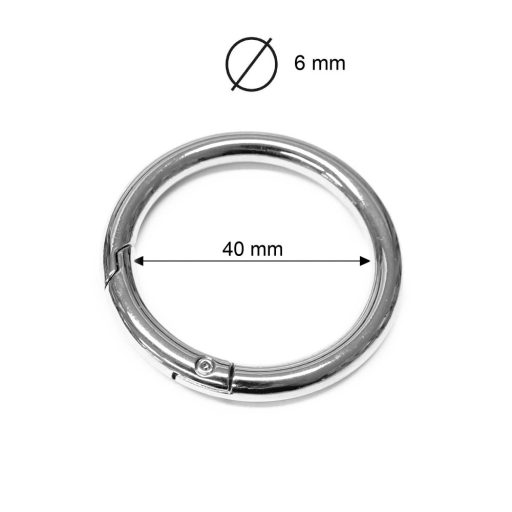 Round Spring Hook, 40 mm, Nickel