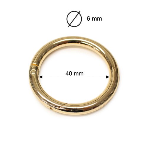 Round Spring Hook, 40 mm, Nickel