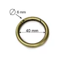 Round Spring Hook, 40 mm, Brass colour