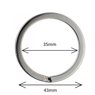 Large Key Ring, Nickel, 35 mm