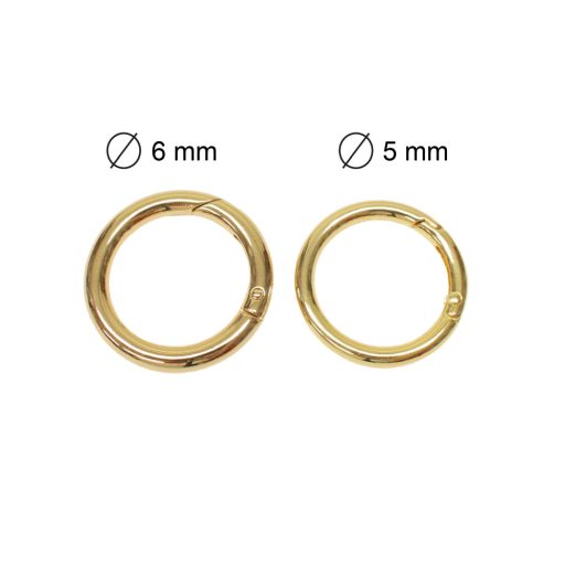 Round Spring Hook, 25 x 5 mm, Gold