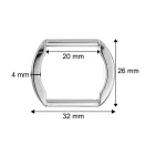 Curved Handle Holder for 20 mm Bag Straps, Nichel