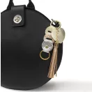 Leather Bag Charm Heart & Tassel Design with Gold, Silver and Rosegold Leather