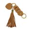 Leather Bag Charm Heart & Tassel Design, Brown