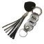 Leather Bag Charm Heart & Tassel Design, Silver Polkadot Pattern leather