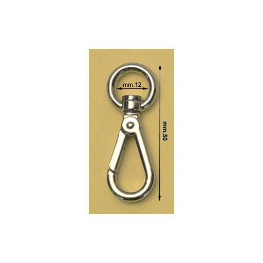 carabiner, Nickel, 12 mm 