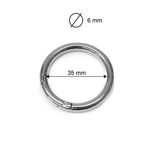 Round Spring Hook, 35 mm, Nickel