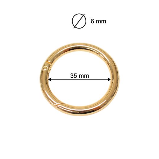 Round Spring Hook, 35 mm, Gold